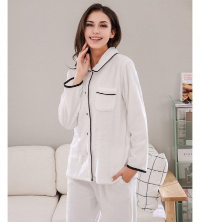 Tops Women's Soft and Warm Fleece Two-Piece Set Size RHW2773 - (Rhw2822) White - CX185DS3M3W $17.65