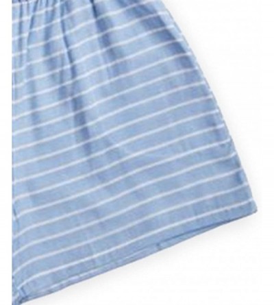 Bottoms Pajama Shorts for Women Cotton Striped Shorts Womens Lounge Shorts - Blue Striped - CY18TQTKOW0 $13.45