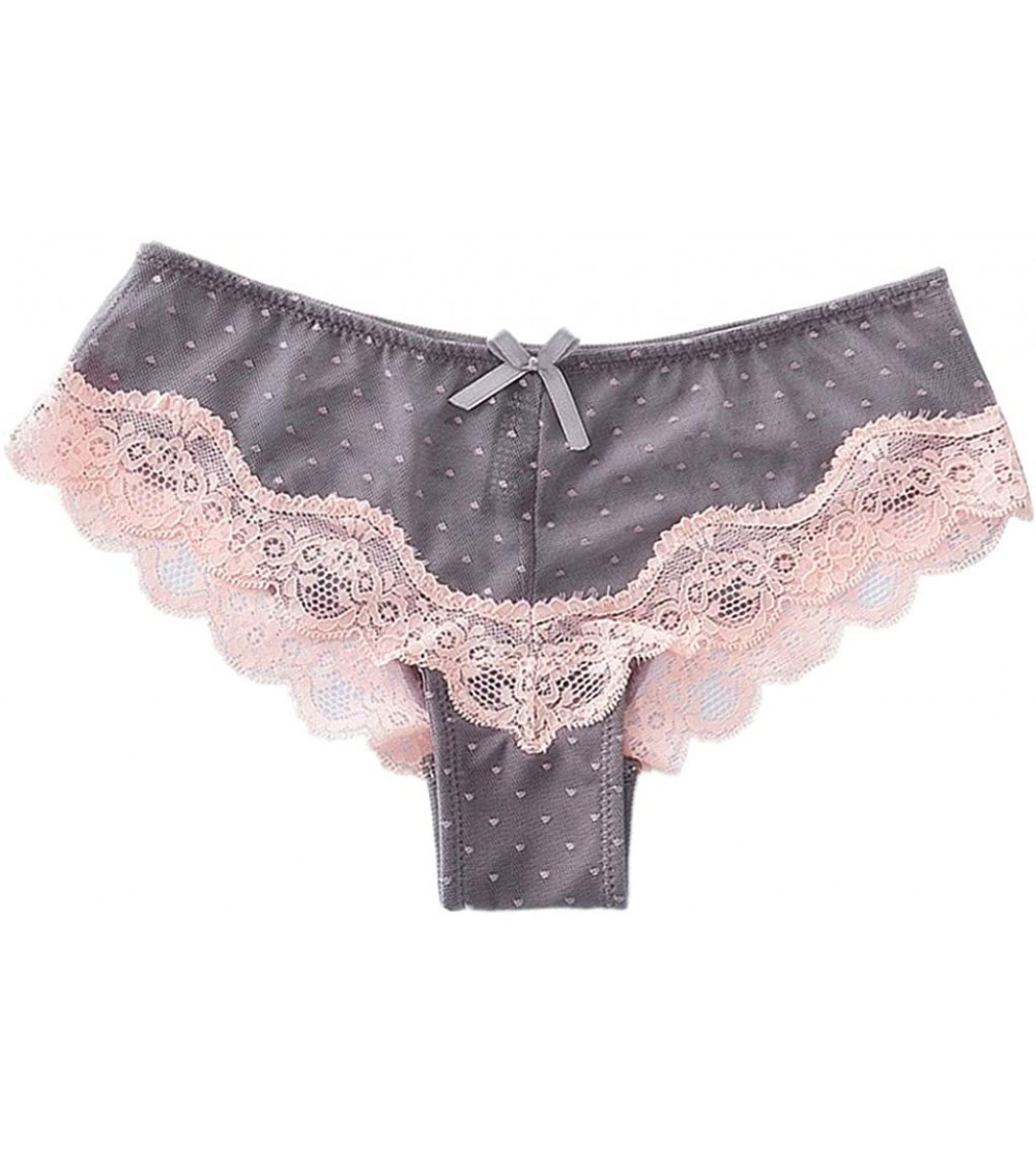 Robes Fashion Delicate Women Translucent Underwear Sheer Lace Tank Lace Sexy Underpant - Gray - C9194L80ZC5 $8.10