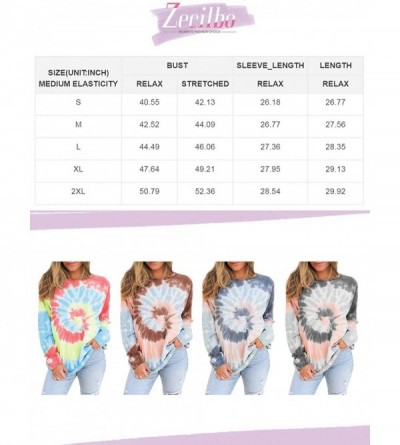 Tops Women Tie Dye Crewneck Long Sleeve Sweatshirt Casual Loose Pullover Colorblock Shirts Tops - A Gray - CA1905QGHGL $26.56