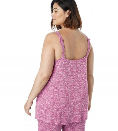 Tops Women's Plus Size Marled Lace-Trim Sleep Tank Pajama Top - Heather Charcoal Grey Marled (0684) - CA184U0L837 $26.18