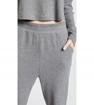 Sets Intimates Women's Sneak Peek Waffle Knit Lounge Pants - Heather Grey - CI18I4AK28Z $32.77