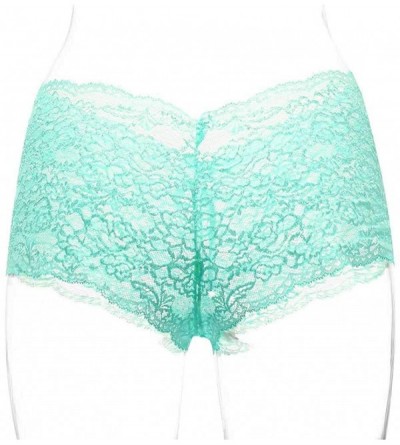 Tops New Sexy Women Lace Lingerie Plus Size Underwear Open Crotch Bowknot Underwear - Skyblue - CH18W30M9LL $11.58