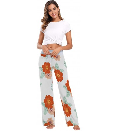 Bottoms Women's Fashion Yoga Pants Palazzo Casual Print Wide Leg Lounge Pants Comfy Casual Drawstring Long Pajama Pants - Vin...