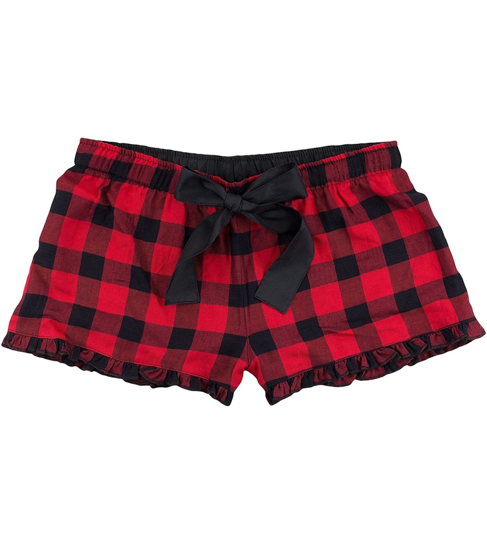 Sets Boxercraft Ruffled Seersucker PJ Short & HTC Garment Guide- Adult Sizes - Red Buffalo - C512NTPK720 $15.73