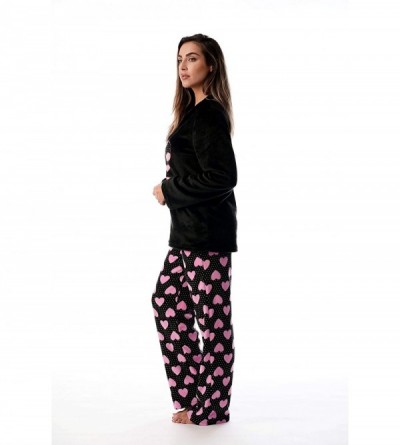 Sets Plush Pajama Sets for Women - Black - I Heart Sleep - CT18EWSSSG4 $23.40