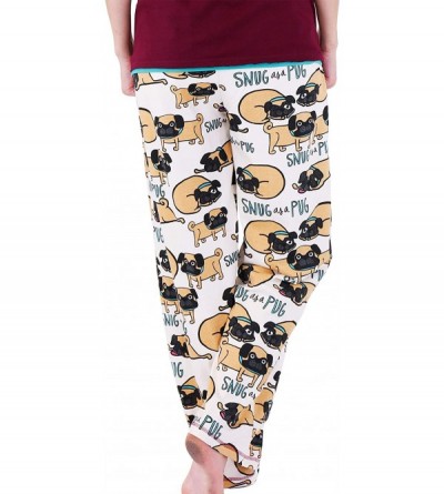 Sets Pajamas for Women- Cute Pajama Pants and Top Set- Separates - Snug as a Pug Pajama Pants - CB189YMLZZA $18.68