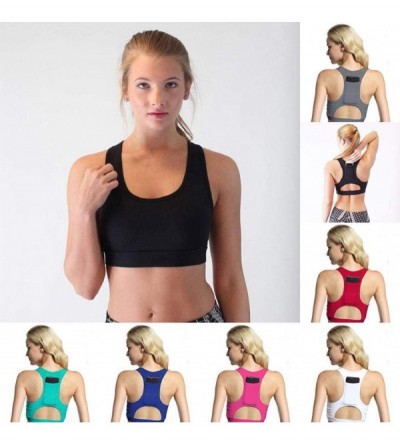 Nightgowns & Sleepshirts Women Solid Sport Bra Back Pocket Running Yoga Bras High Impact Workout Active Push Up Padded Sports...