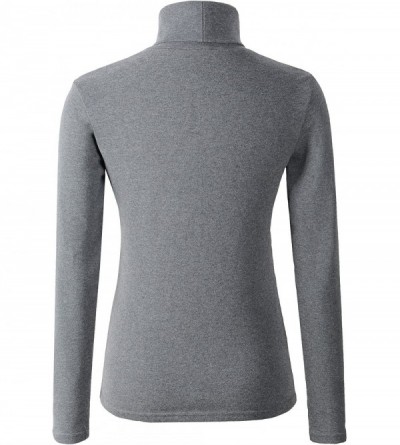 Thermal Underwear Women's Soft Cotton Turtleneck Top Basic Pullover Sweater - Dark Gray - C3186U0NMMM $16.32