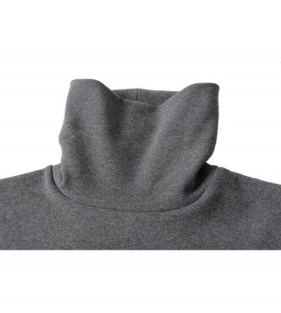 Thermal Underwear Women's Soft Cotton Turtleneck Top Basic Pullover Sweater - Dark Gray - C3186U0NMMM $16.32