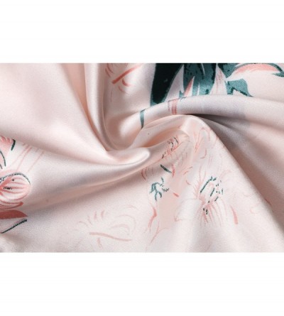 Robes Womens Long Satin Floral Printed Bathrobe Kimono Nightgown Long Dress Gown - Floral1 - CO18NAO4NTR $12.38