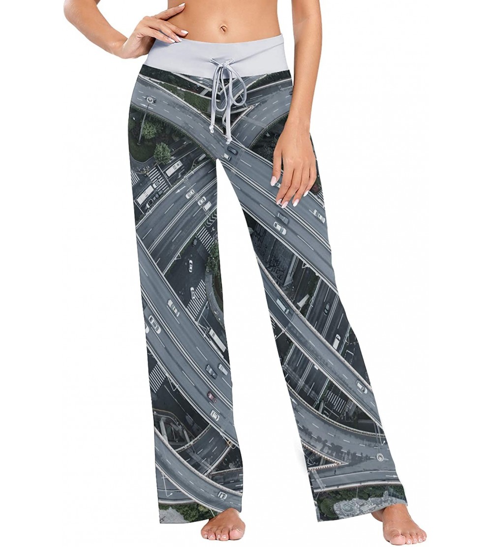 Bottoms Women Pajama Pants Sleepwear Comfy Casual Palazzo Lounge Pants Wide Leg - Color 11 - CH197QK7UC4 $32.69