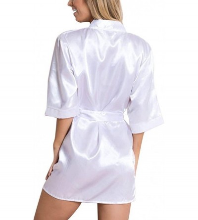 Bottoms Satin Robe for Women-Silk Kimono Bridesmaids Bride Party Lingerie Nightwear-Sexy Pure Color Short Sleepwear Tigivemen...