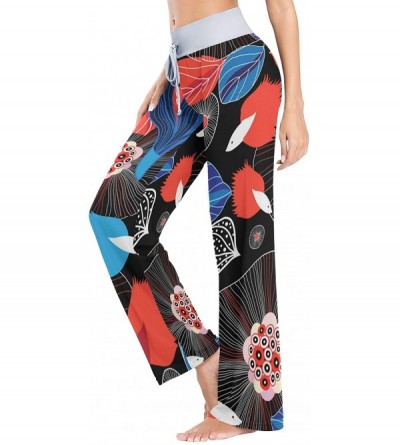 Bottoms Graphic Flowers and Fishes Women's Pajama Pants Loose Drawstring Lounge Pants Sleepwear - CE19C4YI670 $30.93