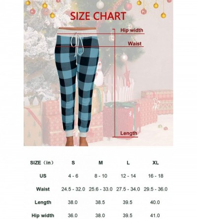 Bottoms Christmas Women's Snowflakes Plaid Pajamas Pants with Pocket - Black & Blue Plaid - CY18IGXA400 $17.34