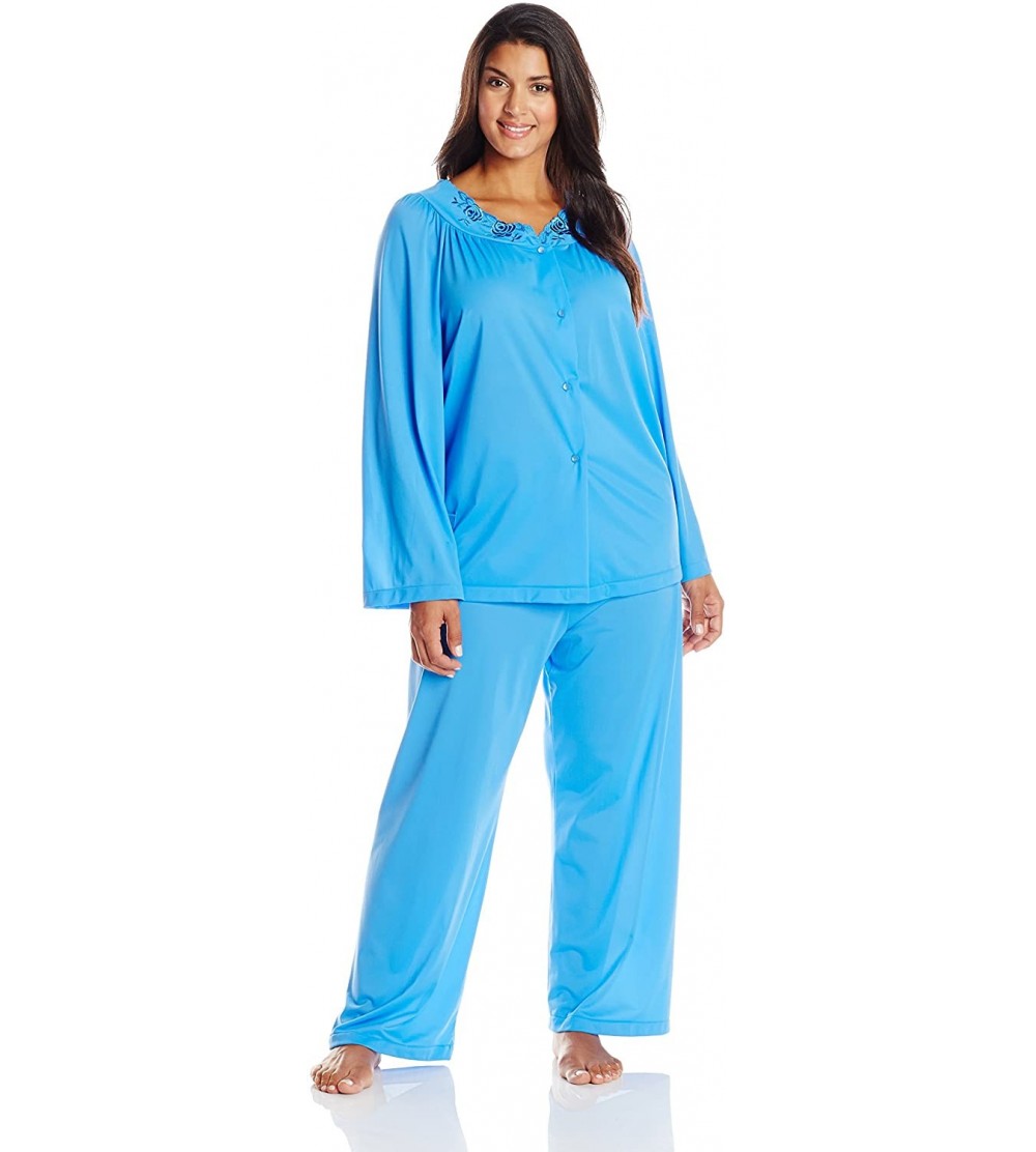 Sets Women's Petals Long Sleeve Pajama - Sapphire - CX118V5QEBH $36.43