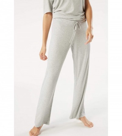 Bottoms Womens Ribbed Modal Blend Wide-Leg Trousers - Grey - 179i - Silver Blend - C718X5ZULUD $37.50