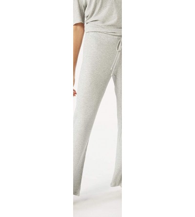 Bottoms Womens Ribbed Modal Blend Wide-Leg Trousers - Grey - 179i - Silver Blend - C718X5ZULUD $37.50