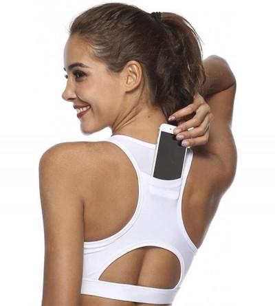 Thermal Underwear Women Sport Bra Back Pocket Running Yoga Workout Bras - White - C61983DO9S6 $13.29