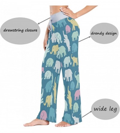 Bottoms Colorful Elephant Women's Pajama Pants Lounge Sleep Wear - Multi - CI19CK6LRL6 $22.89