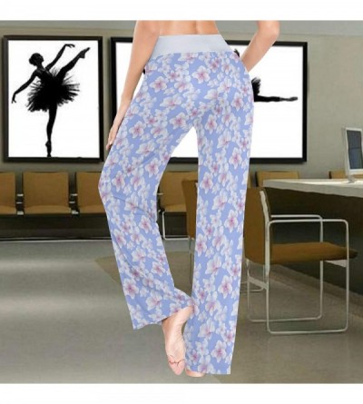 Bottoms White Cherry Blossom Women's Pajama Pants Lounge Sleep Wear - Multi - CE19D3RGE9O $23.10