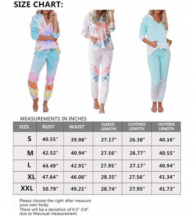 Sets Womens Soft Tie Dye Long Sleeve Tops and Pants Pajamas Jogger PJ Sets Two Pieces Loungewear Nightwear Sleepwear A navy -...