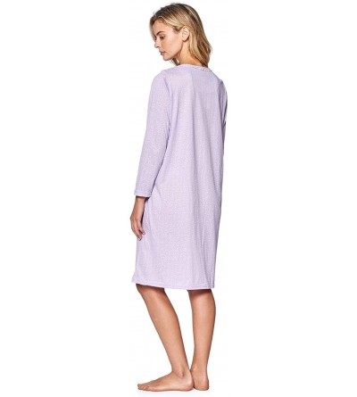 Nightgowns & Sleepshirts Women's Cotton Blend Long Sleeve Nightgown - Stars Purple - CX18M5856AS $20.68