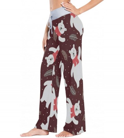 Bottoms Women's Comfy Stretch Fog Pine Trees Forest Drawstring Wide Leg Pajama Pants Lounge Pants - Color 10 - CZ197UX8Q77 $2...