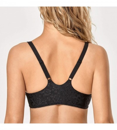 Bras Women's Unlined Racerback Bra Underwire Front Closure Bras - Black - CA198DTIA8W $22.53