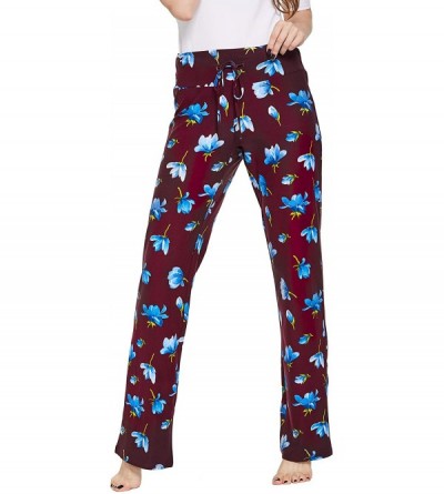 Bottoms Women's Casual Lounge Pants - Blue Flower - C61993N0H0K $14.99