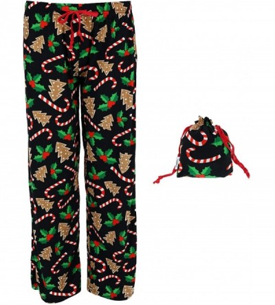 Bottoms Women's Christmas Winter Holiday Lounge Pants W/Gift Travel Tote - As Shown - CO18KDCL752 $23.05