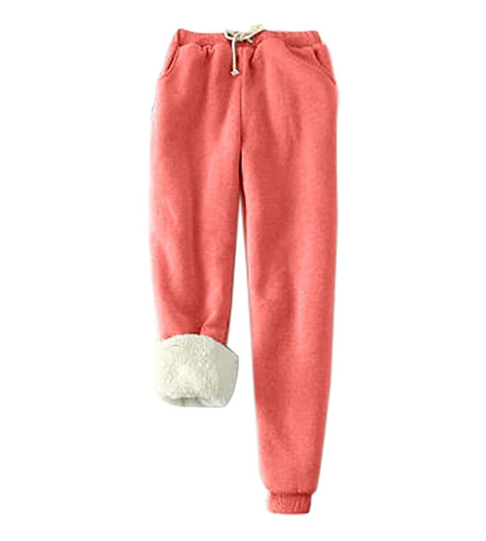 Sets Women's Pajama Bottoms Pure Coral Velvet Household Trousers Comfortable Pants - D-watermelon Red - C719DEUIHL3 $29.98