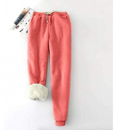 Sets Women's Pajama Bottoms Pure Coral Velvet Household Trousers Comfortable Pants - D-watermelon Red - C719DEUIHL3 $29.98