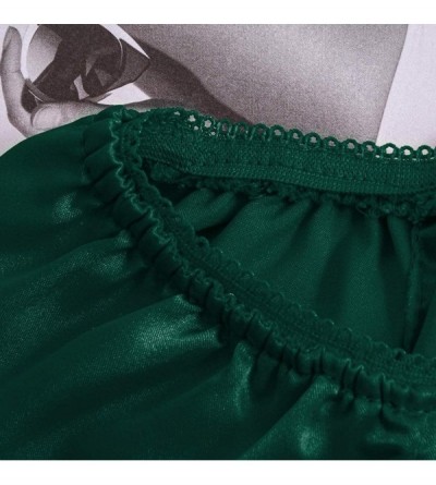 Robes Plus Size Shorts Silk Satin Sexy Pajamas Underwear For Women - Green - C6197M6LX6S $9.93