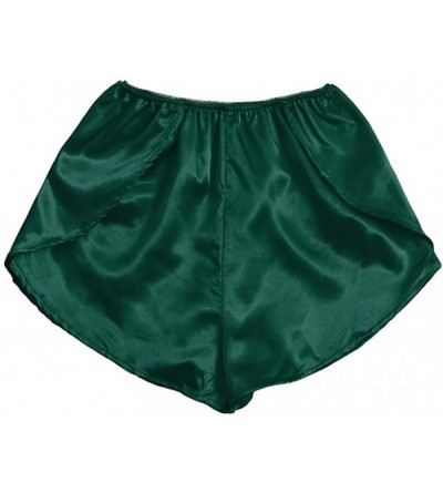 Robes Plus Size Shorts Silk Satin Sexy Pajamas Underwear For Women - Green - C6197M6LX6S $9.93