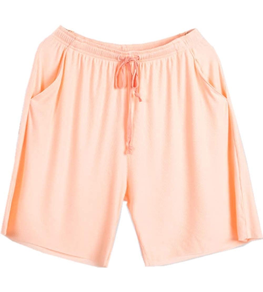 Bottoms Womens Sleep Shorts Soft Pajama Bottoms Summer Short Lounge Pants with Pockets - Pale Pink - CD18RRCT604 $13.87