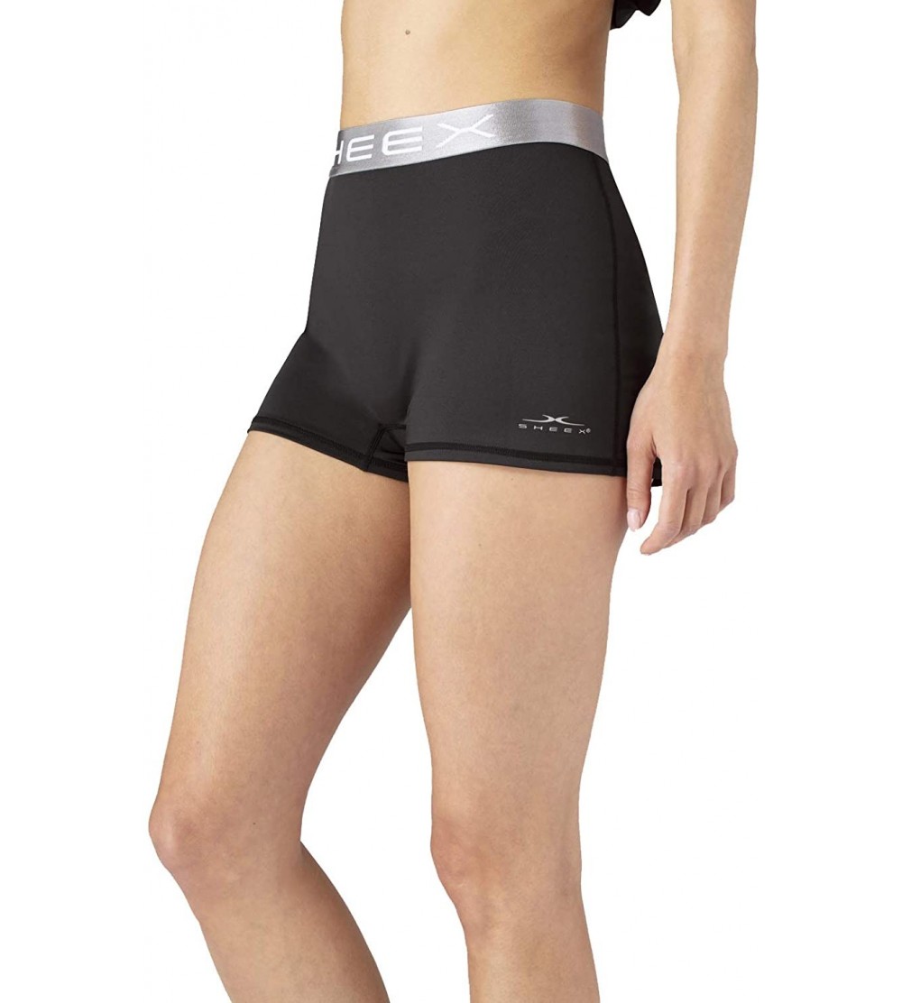 Bottoms Women's Boy Short- Cooling- Breathable- Ultra-Soft - Black - CT18W2QSESG $37.56