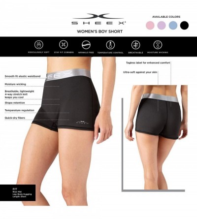 Bottoms Women's Boy Short- Cooling- Breathable- Ultra-Soft - Black - CT18W2QSESG $37.56