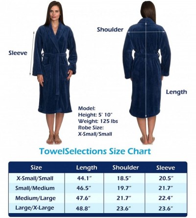 Robes Women's Super Soft Plush Bathrobe Fleece Spa Robe Made in Turkey - Charcoal - CQ11CVCP1PV $35.92