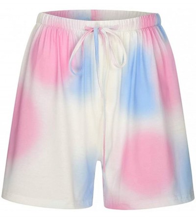 Sets Women's 2 Piece Tie Dye Cute Tops and Shorts- Breathable Loungewear Loose Casual Pajamas Suits - Hot Pink - CX19CA8R8H7 ...