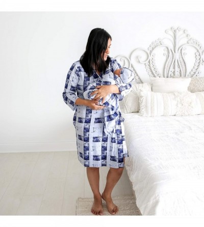 Robes Maternity Robe for Hospital - Labor and Delivery Nursing Pregnancy Robe - Blue Denim - CH194WU9K25 $28.38