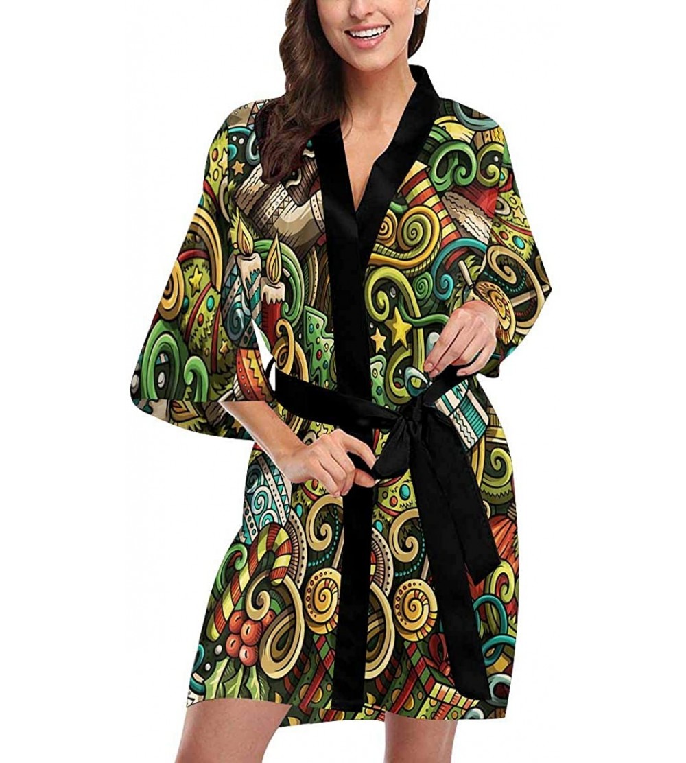 Robes Custom Autumn Festival Women Kimono Robes Beach Cover Up for Parties Wedding (XS-2XL) - Multi 3 - C1194XE2ODG $40.38