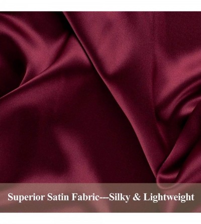 Robes Personalized Bridal Party Robes for Bridesmaid Bride Short Satin Bathrobe - Burgundy(bridesmaid) - CL18Q0ENXW0 $27.06