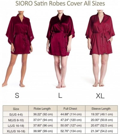 Robes Personalized Bridal Party Robes for Bridesmaid Bride Short Satin Bathrobe - Burgundy(bridesmaid) - CL18Q0ENXW0 $27.06