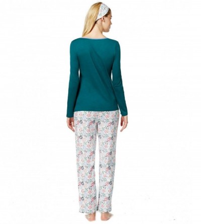 Sets Women's Packaged Knit Top with Flannel Pant Pajama Set - Drawn Ornaments - CG17X6R80O9 $32.14