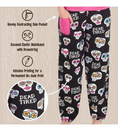 Tops Pajamas for Women- Cute Pajama Pants and Top Set- Separates - Dead Tired Pajama Pants - CZ12K45QUBP $25.58