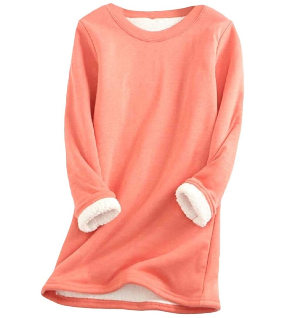 Thermal Underwear Women's Thermal Underwear Top Fleece Lined Long Sleeve Shirt Blouse - 3 - CH1928I7EHD $29.46