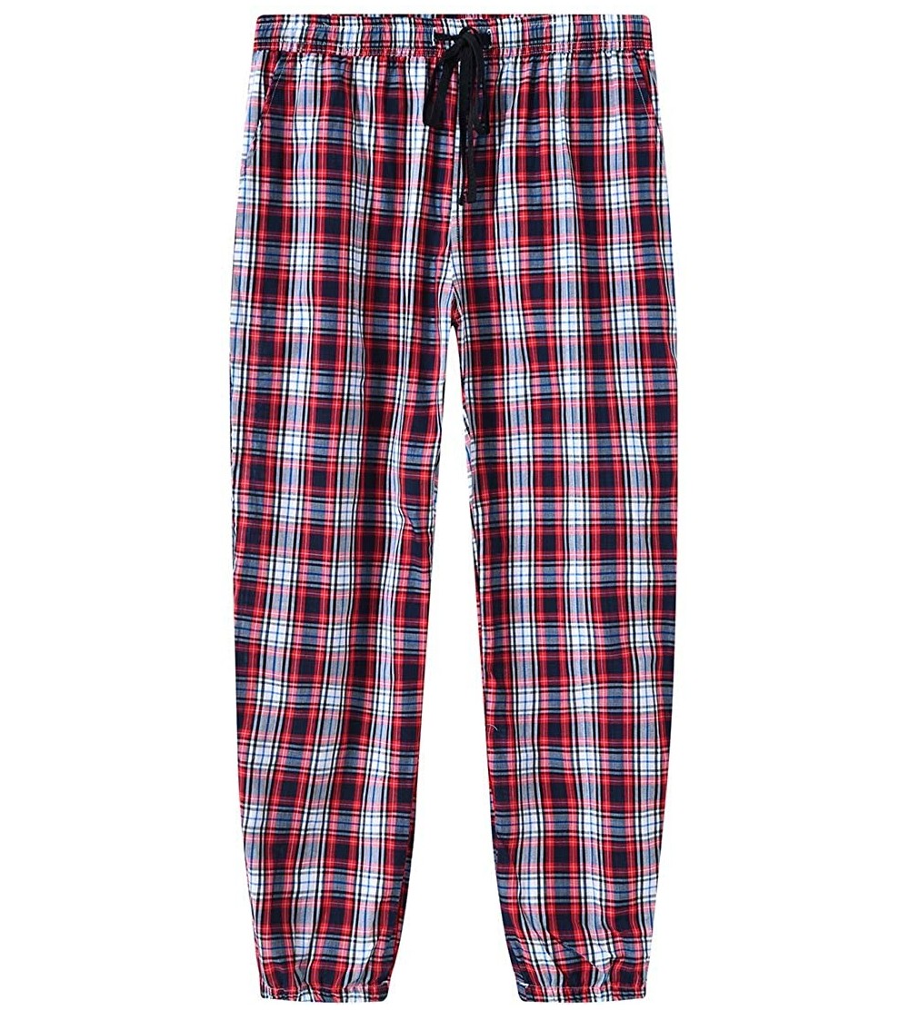 Bottoms Women's Pajama Pants Sleepwear Plaid Pajama Bottoms with Pockets - Red - CG199U6KROG $13.75