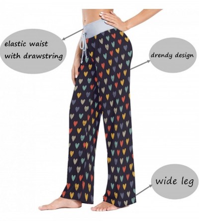 Bottoms Colorful Love Heart Pattern Women's Pajama Pants Lounge Sleep Wear - Multi - CG19D3QERRW $22.30