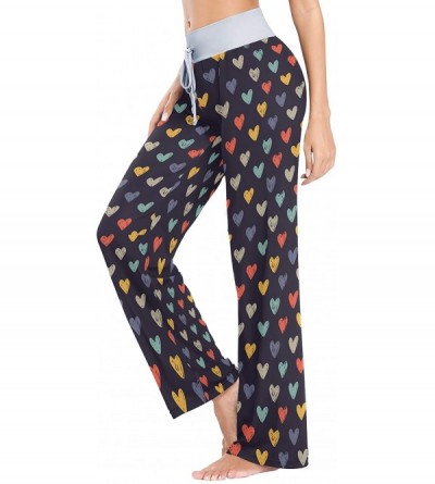 Bottoms Colorful Love Heart Pattern Women's Pajama Pants Lounge Sleep Wear - Multi - CG19D3QERRW $22.30